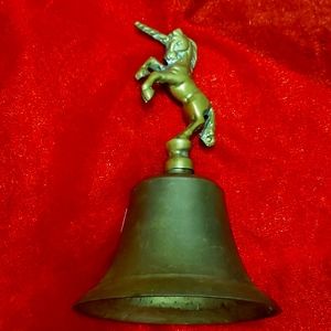 Vintage unicorn brass bell 🔔, there's Engrave name Elena.